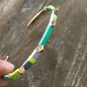 Stella & Dot yarn stud gold bangle